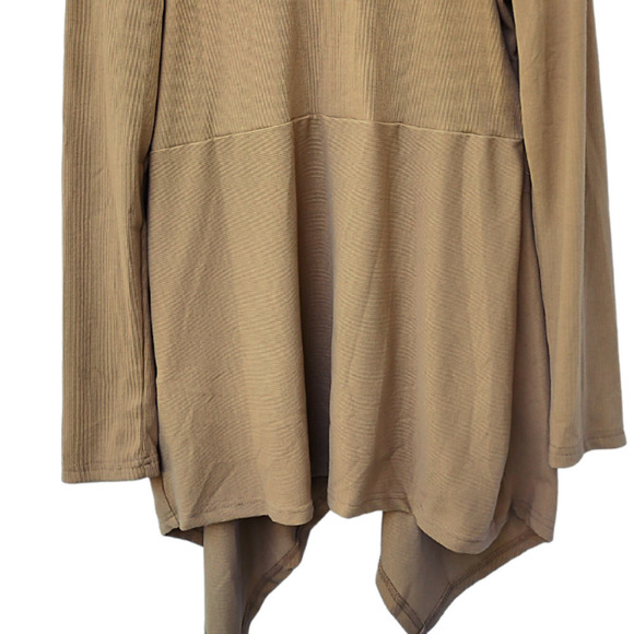 Long Cardigan Cable Knit Hanky Hem Oversized L Sweater Ribbed Jacket Loose Fit - Picture 5 of 7